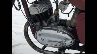Двигатель Ява (Jawa) 350/360 тест 30.01.2019 после ремонта (г. Рыльск, Курская область)