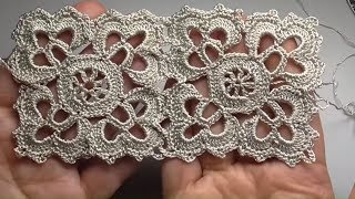 Ажурный Квадратный  Мотив  крючком. Вязаный крючком
