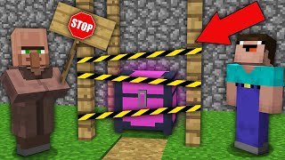 Minecraft NOOB vs PRO: WHY VILLAGER NOT OPEN VERY SECRET CHEST NOOB? Challenge 100% trolling