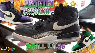 Air Jordan 1 OG High  Pine Green & Court Purple 10 Min head start Check in & Mall Vlog
