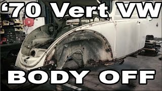 Classic VW BuGs 1970 Convertible Beetle Restoration Project Body Off Video