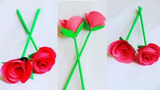 How To Make Paper Rose Flower | Valentines Day  Paper Roses | Paper Roses | Realistic Paper Roses |