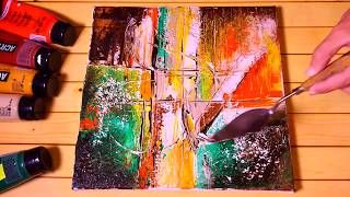 Abstract Painting / Creating Textured Surface With Gesso / Acrylic Abstract Painting Demonstration