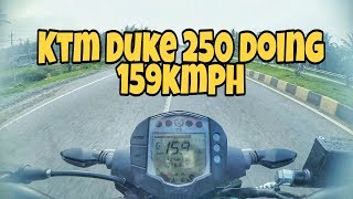 2017 KTM Duke 250 top speed| 159kmph!!!! | INDIA.