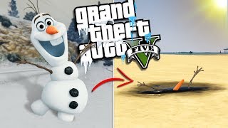 OLAF from FROZEN is MELTING in the SUN (GTA 5 Mods)