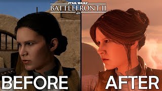 Leia's NEW Appearance - Pre Patch 2.0 vs After Patch 2.0 ~ Star Wars Battlefront 2 Comparison
