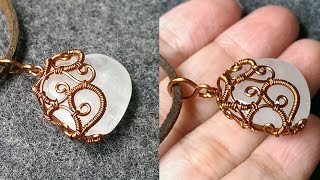 wire wrapping stone vintage pendant - How to make wire jewelry 145