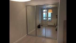 Шкаф купе встроенный 3 зеркала белый 3 секции 3 метра глубина 60 Москва
