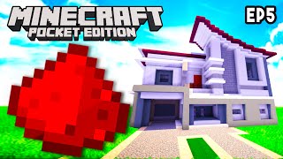 MCPE REDSTONE HOUSE EP5 - Doors, Locks, Auto Armor Station (Piston House Tutorial)