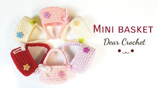 [코바늘 미니 바구니] 발렌타인데이 선물용 미니가방 |인형 및 인테리어 소품(Crochet basket| Crochet mini bag)