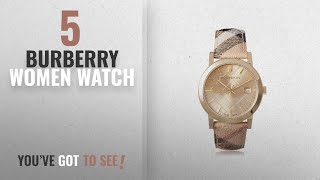 Top 10 Burberry Women Watch [2018]: Burberry The City Champagne Dial Haymarket Check Strap Unisex