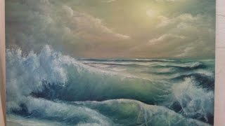 Картина маслом  Волна   Как рисовать .