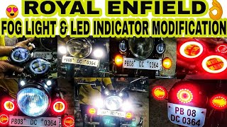 ROYAL ENFIELD FOG LIGHT LED INDICATOR MODIFICATION | SIMPY KAROL BAGH | JD VLOGS DELHI