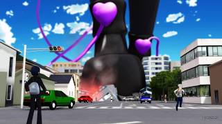 [MMD giantess 巨大娘]無慈悲に町を襲うこいし/giantess crush the town(Koisi version)