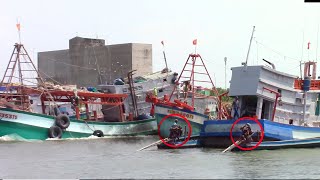 Tàu biển khổng lồ hụ hết ga ra khơi đánh bắt cá mùng 8 tết