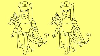 How to draw Clash of Clans characters Archer Queen | Как нарисовать Клэш оф кланс Королева лучниц