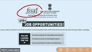 Government latest jobs 2019/posts -275/fssai recruitment recruitment new notifications /