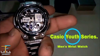 Casio YOUTH AQ 190WD 1AVDF (AD160) Analog Digital Men Watch Unboxing | World Clock | side-lit LED.