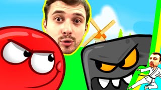 ПРоХоДиМеЦ и НеУДЕРЖИМЫЙ КРАСНЫЙ ШАРИК против КВАДРАТОВ! #1 Прохождение игры Красный Шар 4