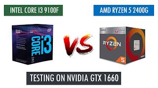 i3 9100F vs R5 2400G - GTX 1660 - Benchmarks Comparison