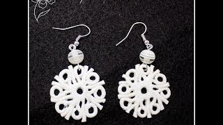 Снежинки из полимерной глины / snowflake polymer clay tutorial