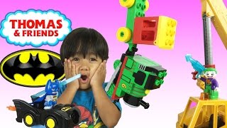 Ryan plays with Thomas & Friends and Lego Duplo Toy Trains