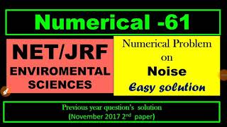 Noise numerical | nta ugc net jrf environmental sciences| mind mapping | net jrf environmental sci.