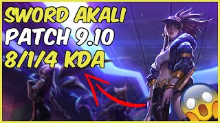 TSM SWORD ALMOST FLAWLESS AKALI GAME | vs Ekko mid  Patch 9.10 NA Challenger Ranked Full Gameplay