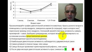 Проанализируйте график двигательной активности животных