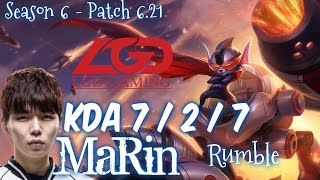 LGD MaRin RUMBLE vs EKKO Top - Patch 6.21 KR Ranked