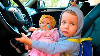 We are in the Car Wheels On The Bus Song Nursery Rhymes & Kids Songs