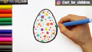 Рисование и раскраска пасхальных яиц для детей - Как нарисовать раскраски