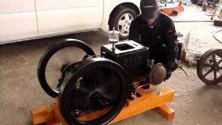 スピー石油発動機 火入れ式　【レストア後初始動！】 　Restart 60 years old engine