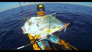 Vertical Jigging, Huge African Pompano, Kayak Fishing