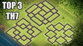 Top 3 Clash of Clans TH7 Base CoC Town Hall 7 War & Hybrid Base 2017