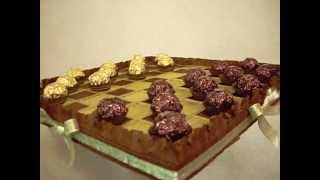Подарок  "Шашки из конфет"