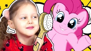 МАЙ ЛИТЛ ПОНИ Пинки Пай от Малышки до Пони Гигант Амелька как мама Ухаживает за Пинки