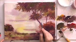 Рисуем акриловыми красками.  Новое утро.