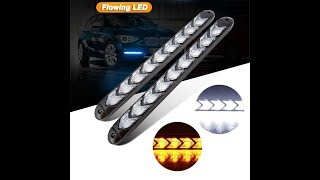 LED Sequential Flasher Turn Signal Light Amber/White Switchback Arrow Strips