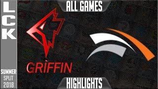 GRF vs HLE Highlights ALL GAMES | LCK Summer 2018 Week 1 Day 1 | Griffin vs Hanwha Life Esports