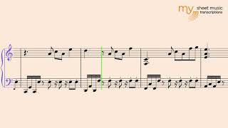 Running with the Wolves (Aurora) - Piano sheet music transcription