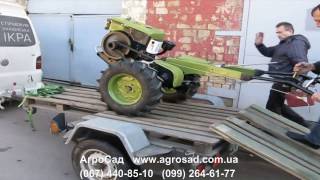 Мотоблок Кентавр МБ 1080Д погрузка на прицеп для перевозки лодок