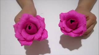 Роза из гофрированной бумаги и конфет. DIY:Crafts. Rose made from corrugated paper and sweets