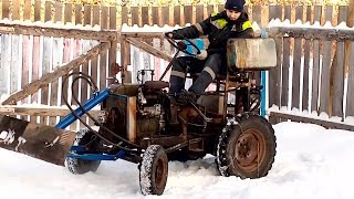 Самодельный трактор по снегу