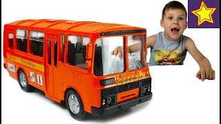 Машинки Автобус ПАЗ Техпомощь Ремонтируем колесо грузовичка Car toys for children
