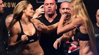 Ronda Rousey Clashes with Holly Holm during Weigh-In