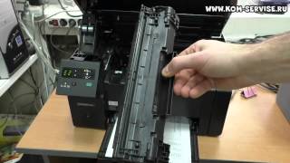 Как вытащить картридж из МФУ HP P1132 MFP. Как вставить бумагу.