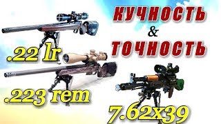 КУЧНОСТЬ & ТОЧНОСТЬ  - cal .22LR, .223 rem и 7.62х39. НАЧИНАЮЩИМ.