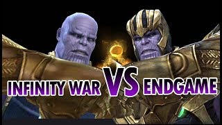 Thanos T-3 Endgame Vs Infinity War Uniform Compare Timeline Battle - MARVEL Future Fight