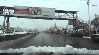 Driving in the city (Tbilisi) , Snow